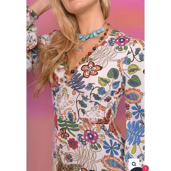 Rixo Dada Dress Woodstock Cream Multi - Picture 7 of 16